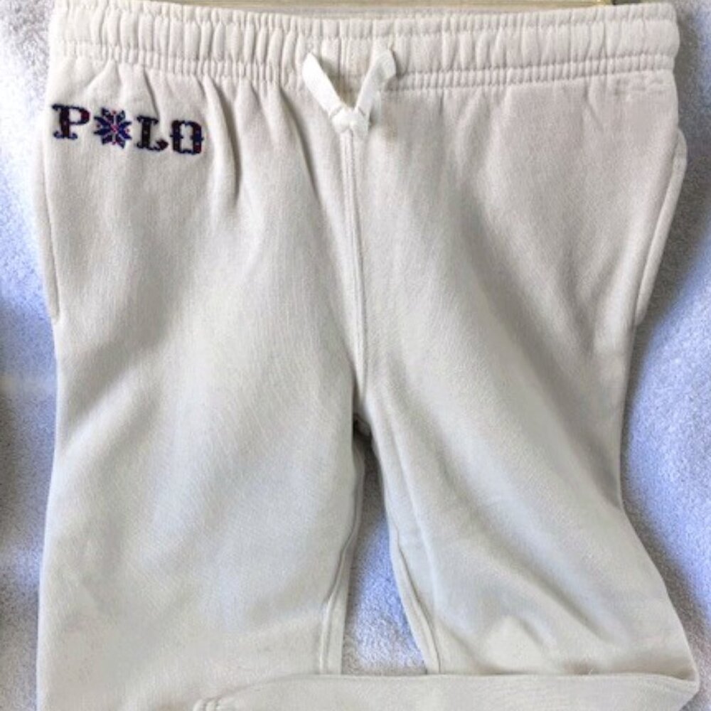 Polo Ralph Lauren kid's off-white pull on warm ups NWT Size 6X
